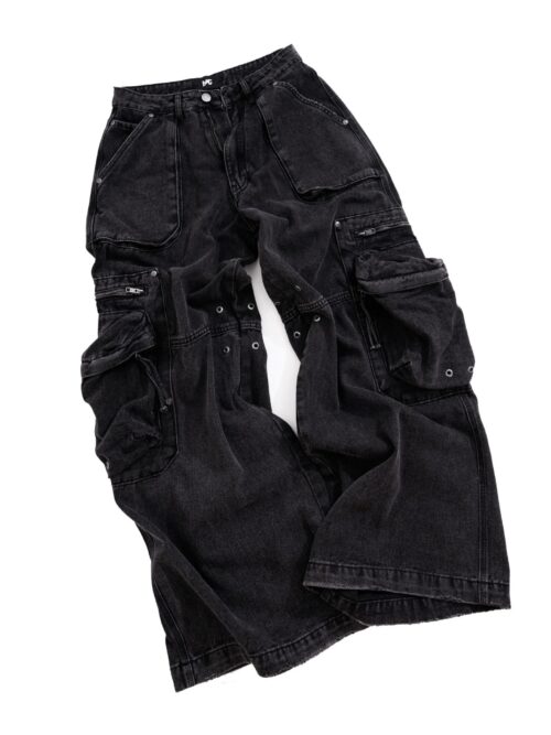 IMG_3730 WASHED DENIM CARGO PANTS<br>立體口袋水洗牛仔褲