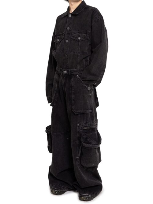 IMG_3731 WASHED DENIM CARGO PANTS<br>立體口袋水洗牛仔褲