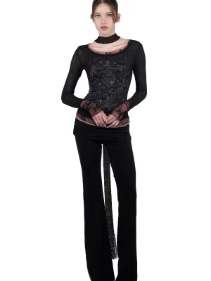 Sculptor<br>Triple Lace Layered Tee Black